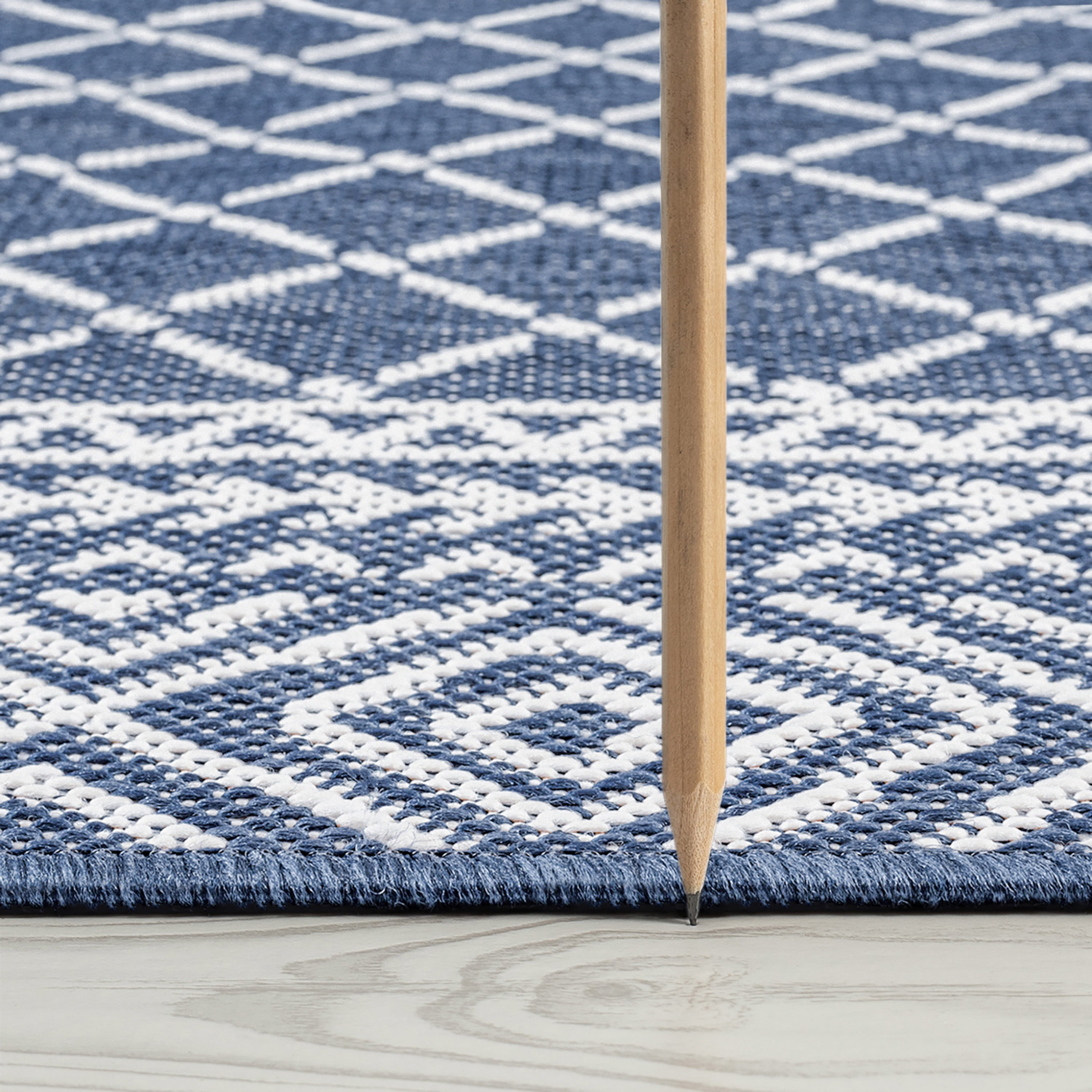 9x12 Water Resistant, Large Indoor Outdoor Rugs for Patios, Front Door Entry, Entryway, Deck, Porch, Balcony | Outside Area Rug for Patio | Blue, Diamond | Size: 8'10'' x 12'2''