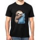 thumbnail image 5 of Men's T-Shirt,Short Sleeve Tee Shirt Casual Tops Koala Sleeping Blue Pillow Crew Neck T Shirts for Men, 5 of 8