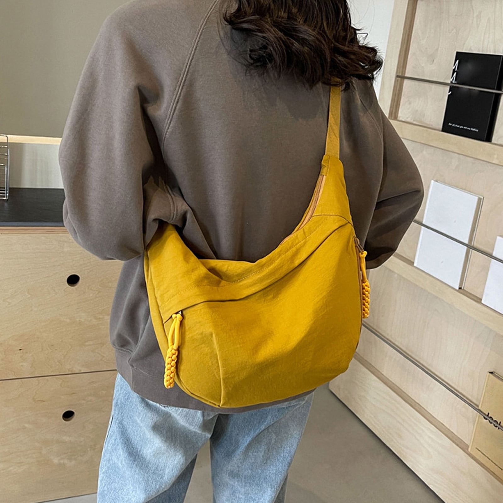 Luckky Hobo Bag for Women Men Crescent Shoulder Bag Retro