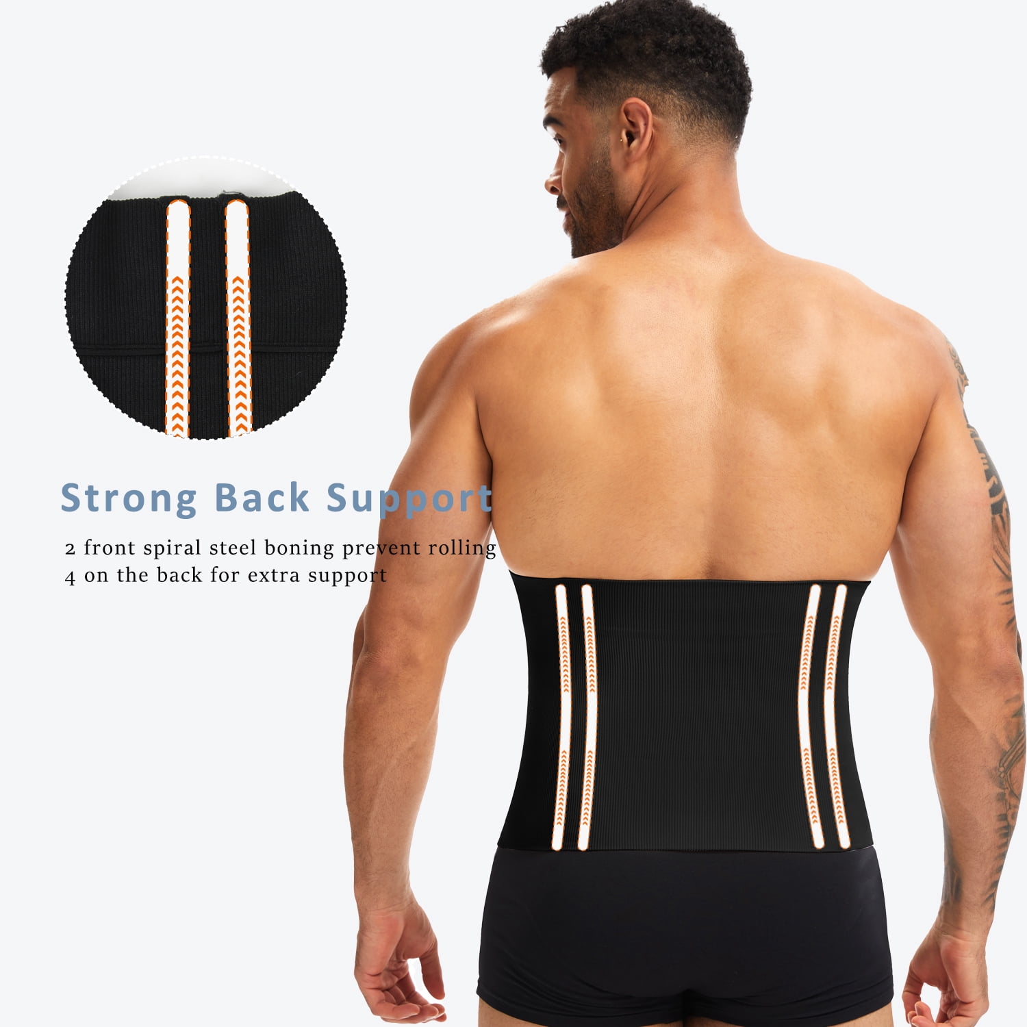 LALAMELON Waist Trainer for Men Shapewear Tummy Control Body Shaper Slimming Cincher with Hook Fajas Para Hombres