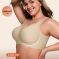 thumbnail image 2 of iHPH7 Womens Wireless Jelly Bras Plus Size Support Push Up Comfortable Bra No Underwire Full Coverage for Large Breast Seamless Tshirt Bras Everyday Bra Green S, 2 of 9