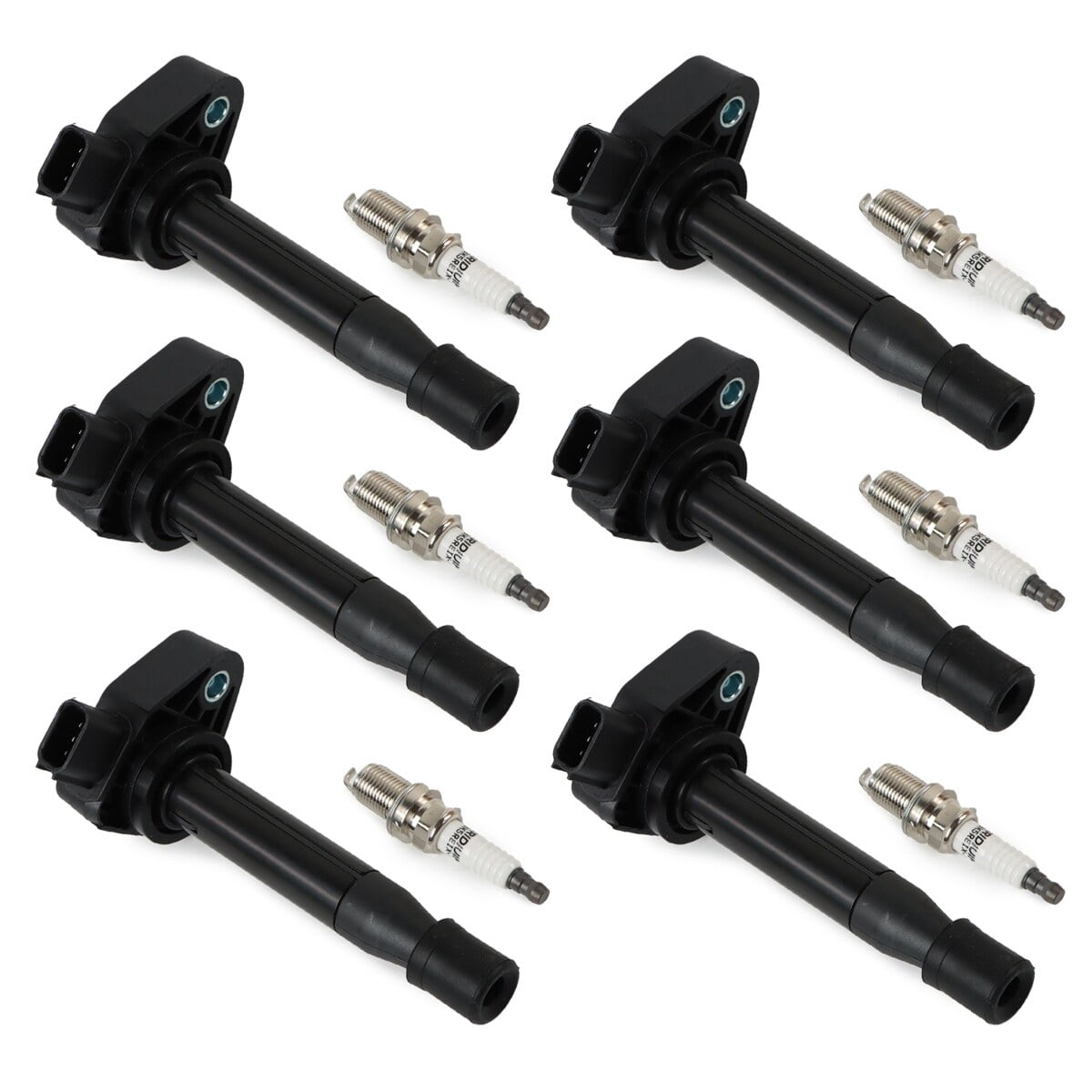 POLARPRA Ignition Coil & Iridium Spark Plug Set, 6pcs for Honda Accord, Odyssey, Acura UF242