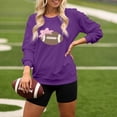 thumbnail image 2 of Chandail en Molleton Imprimé Football pour Femmes, Col Rond Surdimensionné, Coupe Décontractée, Manches Longues, Chandail Décontracté pour Usage Quotidien et Événements Sportifs, 2 of 4
