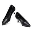 thumbnail image 2 of LuckLilac Women's Pumps 2.1inch Shoes Slip-Resistant Dress Shoes, Low Kitten Heel, Pointy Toe, Jet Black,8M, 2 of 5