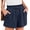 Navy Blue, variant on Asklazy Women’s Linen Shorts with Elastic Waist and Drawstring, Casual Summer Beach Shorts with Pockets,Mother's Day ,Black，(S-2XL)