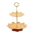 thumbnail image 1 of Soporte de hierro para postres, pasteles, bandeja para galletas, estante para almacenar frutas, estante para servir 2 niveles, 1 of 4