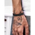 thumbnail image 2 of Pulsera de cadena Franco NQ joyería de brazalete de hip hop 8 mm de ancho 21 cm de largo acero inoxidable chapado en oro/negro, 2 of 5