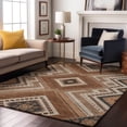 thumbnail image 5 of HomeRoots 679266 5 x 8 ft. Copper Beige & Gray Tribal Washable Machine Made Rectangle Area Rug with UV Protection, 5 of 9
