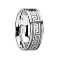 thumbnail image 1 of Thasos Grooved Tungsten Carbide Wedding Band With Greek Key Meander Design, 1 of 2