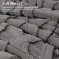 thumbnail image 5 of Cozy Bliss Luxury Faux Fur Blanket for Couch, Jacquard 3D Cable Knit Throw Blanket Size 50"x60" Grey, Extra Soft Fluffy Warm Blanket for Sofa Bed Living Room Bedroom Car, 5 of 5