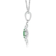 thumbnail image 2 of ANGARA Natural Vintage Style Emerald and Diamond Clover Pendant in 14K White Gold for Women (Size-5x3mm) | May Birthstone, Birthday, Anniversary, Jewelry Gift for Women | Natural Emerald Necklace, 2 of 8
