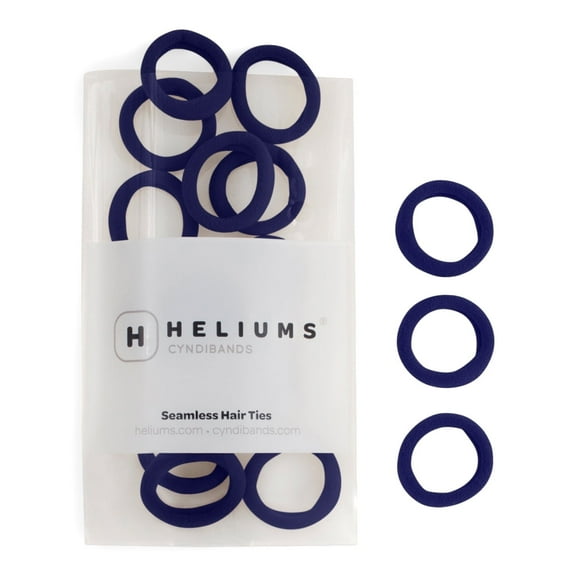 Heliums Small Hair Ties - Navy Blue - 1 Inch Seamless No-Damage Ponytail Holders for Kids, Braids and Thin Hair - 20 Count