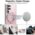 thumbnail image 2 of Compatible with Samsung Galaxy S22 Ultra Case with Magnetic Ring Holder [Compatible with Magsafe & Camera Lens Protector] Soft TPU Shockproof Kickstand Phone Case for Galaxy S22 Ultra Pink, 2 of 12