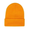 thumbnail image 7 of Only Moment Thick Fleece Lined Knit Beanie for Men & Women Orange acrylic fibe Warm Winter Cuffed Hat for Cold Weather Outdoor Wear L, 7 of 7
