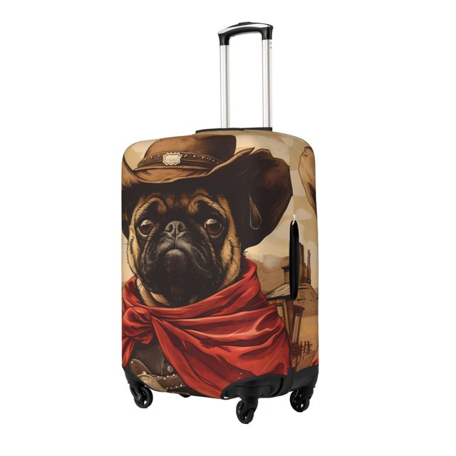Fotbe Western French Bulldog Cowboy Funda Protectora para Equipaje, Antirrayones y Resistente a la Suciedad, Compatible con Maletas de 18 a 32 Pulgadas-Large