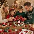 thumbnail image 4 of Ywbawe 25cm DIY Christmas Wreath Craft Kit for Adults Pom Pom Ornament Set for Front Door Xmas Decoration, 1 Set, 4 of 7