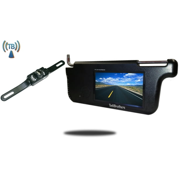 Tadibrothers 7 Inch Visor Monitor with Wireless License Plate Backup Camera