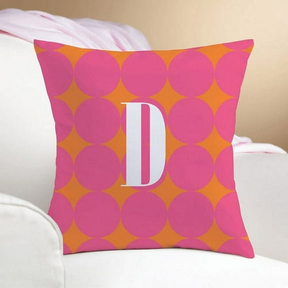 Personalized Pink Polka Dots Pillow
