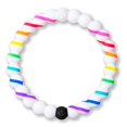 thumbnail image 1 of Pride Stripe Cause Collection Rainbow Pride Silicone Beaded Bracelet, Large, 7", 1 of 2