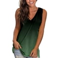 thumbnail image 3 of Long Tank Tops for Women Fashion Solid Color Summer Tank Tops Adjustable Fitted Scoop Neck Sleeveless Tee Camisole Clothes Ruched Women's Tees and Tanks Curved Hem, 3 of 5