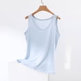 thumbnail image 2 of Wyobmus Women Linen Tank Tops Wide Strap Round Neck Cotton Tops Loose Soft Camisole Basic Shirts Sky Blue, 2 of 6