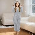 thumbnail image 4 of WOYY Tween Girls Hooded Union Suit Pajama Sleepwear Onesie Jumpsuit, Sizes 11-12, 4 of 4