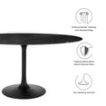 thumbnail image 5 of Modway Lippa 60" Oval Artificial Marble Dining Table in Black Black, 5 of 7