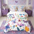 thumbnail image 3 of Manfei Floral Butterfly 7-Piece Twin Bedding,Romantic Flowers Bedding Comforter Set,Reversible, 3 of 6