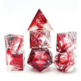 thumbnail image 5 of 7x Resina Polyedral Dados Cristal RPG de sangre Ángulo de sangre Dados Conjuntos Seda flotante roja para RPG RPG Dados Accesorios Números Yotijar Dados poliédricos, 5 of 5