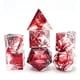 thumbnail image 5 of 7x Resina Polyedral Dados Cristal RPG de sangre Ángulo de sangre Dados Conjuntos Seda flotante roja para RPG RPG Dados Accesorios Números transparentes Hugo Dados poliédricos, 5 of 5