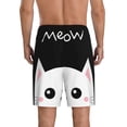 thumbnail image 3 of Naloa Cat Meow Men's Short Pajama Pants, Lounge Comfort Shorts with Elasticized Waistband and Side Pockets - X-Large, 3 of 9