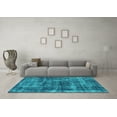thumbnail image 3 of Ahgly Company Machine Washable Indoor Round Persian Turquoise Blue Bohemian Area Rugs, 7' Round, 3 of 4