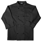 Chef Code Men's 8 Pearl Button Chef Coat, Black, X-Small