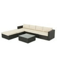 thumbnail image 3 of GDF Studio Seneca Outdoor 7 Piece Wicker Sectional Sofa, Multibrown, 3 of 8