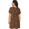 thumbnail image 6 of Lafuoo Leopard Printed Pattern Women's Short-sleeved Nightdress, Knee-length Pullover Nightgown, Summer Home Wear-Small, 6 of 8