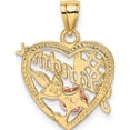 thumbnail image 4 of 14K Two-Tone White Rhodium #1 Grandma In Heart Charm (18.5 X 15.5) Made United States k8991, 4 of 5