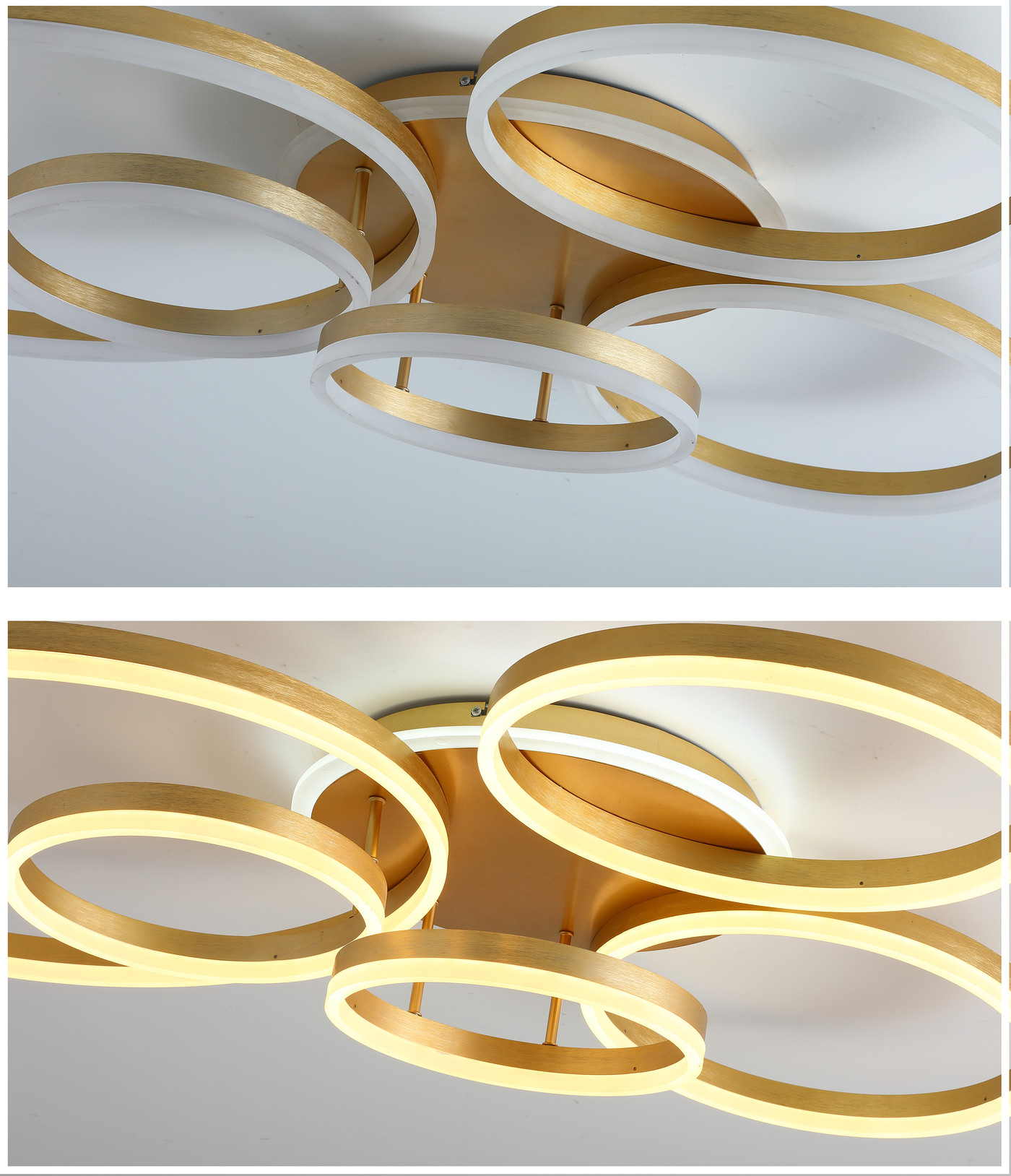 Aiwen 5-ring Shape Flush Mount Ceiling Lamp with 5 Integrated LED Lights