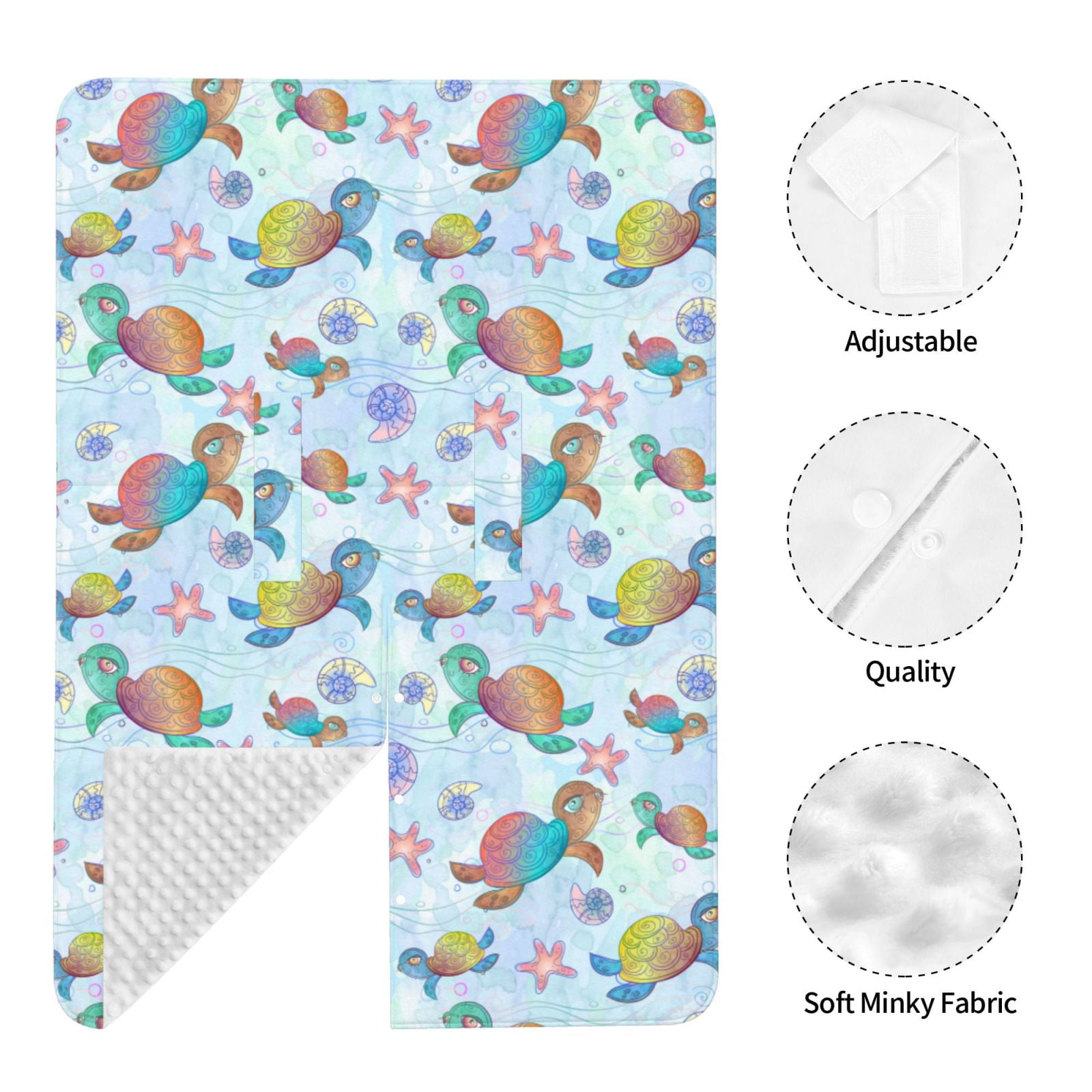 Naloa Colorful Sea Turtle Baby Car Seat Cover, Breathable Baby Carrier Cover, Multiuse Baby Carrier Cover & Nursing Breastfeeding Cover