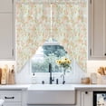 thumbnail image 2 of Swag Curtain Valances Pink Floral Swag Valances for Kitchen Windows Green Camellias Flowers Short Topper Curtains Valance Tier Pair for Kitchen Bedroom Living Room Bathroom 28"x36", 2 of 8
