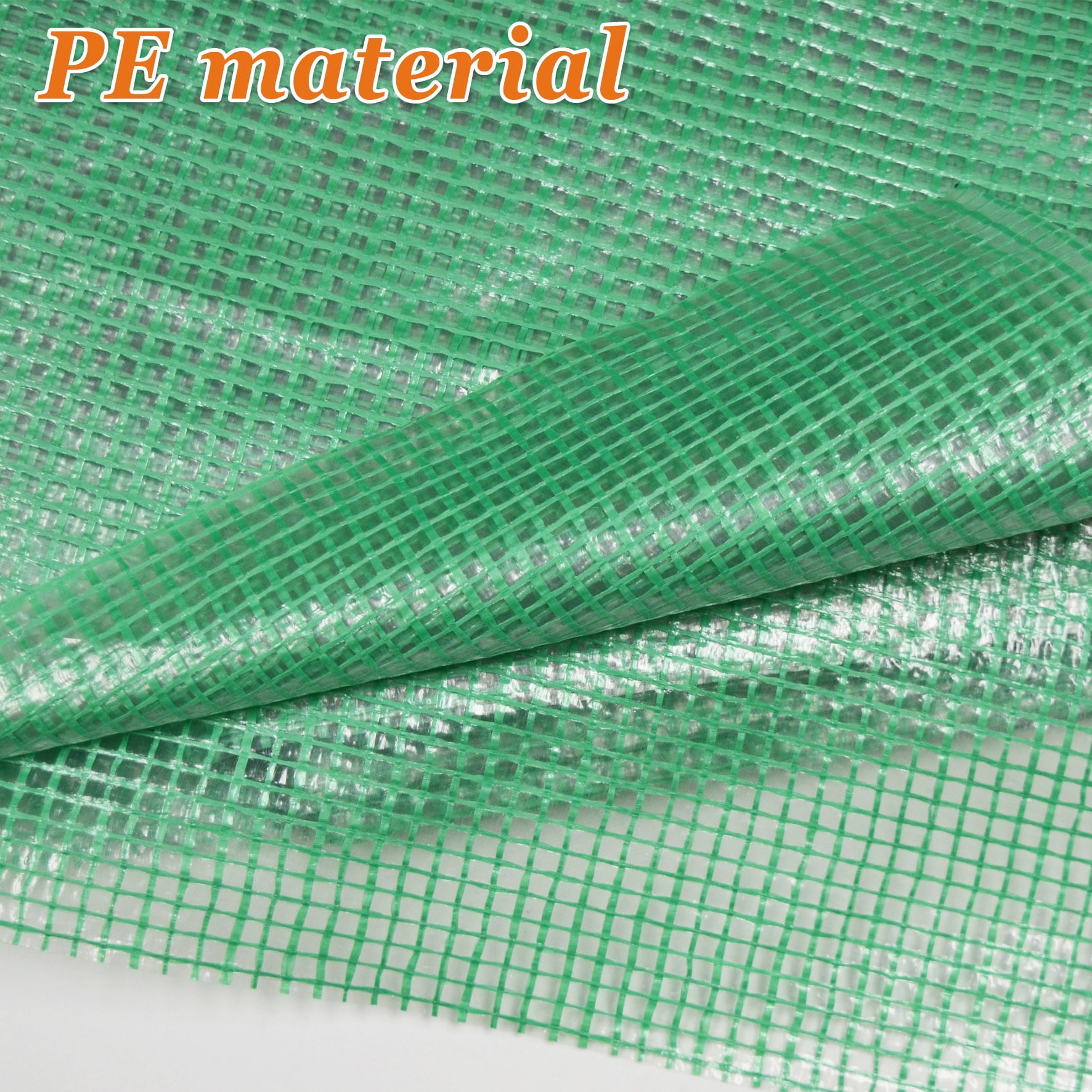 SUNNY Lean-to Greenhouse Replacement Canopy Cover for 10'x5'x7' Walk in Green House, Cover ONLY (Green)