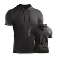 thumbnail image 2 of Miluxas Men's Short Sleeve Hoodie Hooded T Shirts Lightweight Sweatshirt Hoodies Pullover Dark Gray L(L), 2 of 6