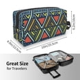 thumbnail image 4 of XMXT Large Capacity Makeup Bag, Ethnic Design Textured Print Storage Bags Travel Toiletry Cosmetic Bag for Women Men, 4 of 9