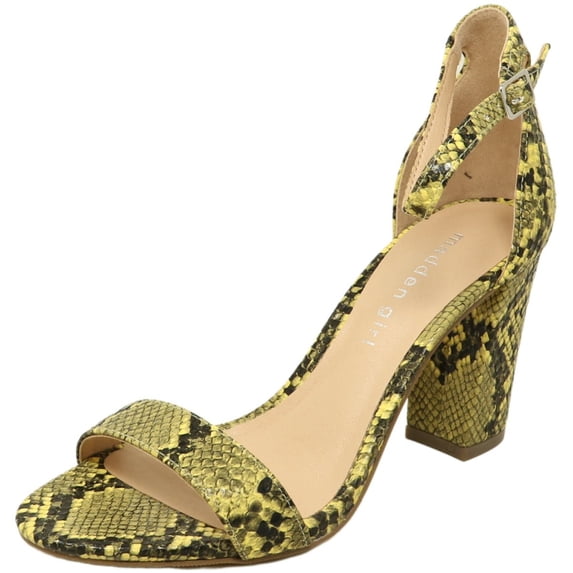 Madden Girl Women's Beella Yellow Multi Ankle-High Fabric Heel - 6M