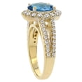 thumbnail image 3 of 10K Yellow Gold Diamond Natural London Blue Topaz Engagement Ring Oval 10x8mm, size 6.5, 3 of 3