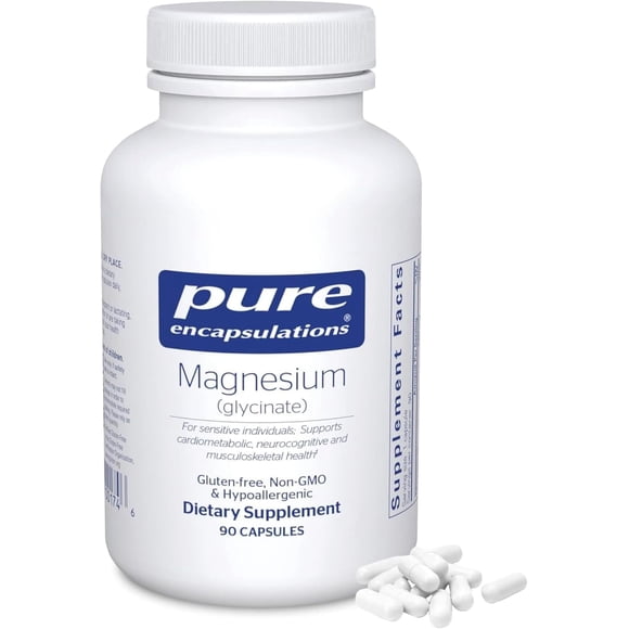 Magnesio Glicinato Apoyo Al Metabolismo Pure Encapsulations Sabor Sin Sabor