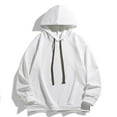 thumbnail image 2 of FDGIU Men's Sweatshirts Man Fashion Casual Comfy Solid Loose Hooded Pocket Sweatshirts Pullover Blouse Lightweight Fleece Hoodie, 2 of 3