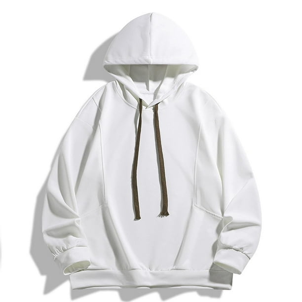 pstuiky camisetas de manga larga para hombre, Sudadera con capucha y bolsillo para hombre, estilo casual, cómoda, lisa, holgada, con bolsillos salir tops l
