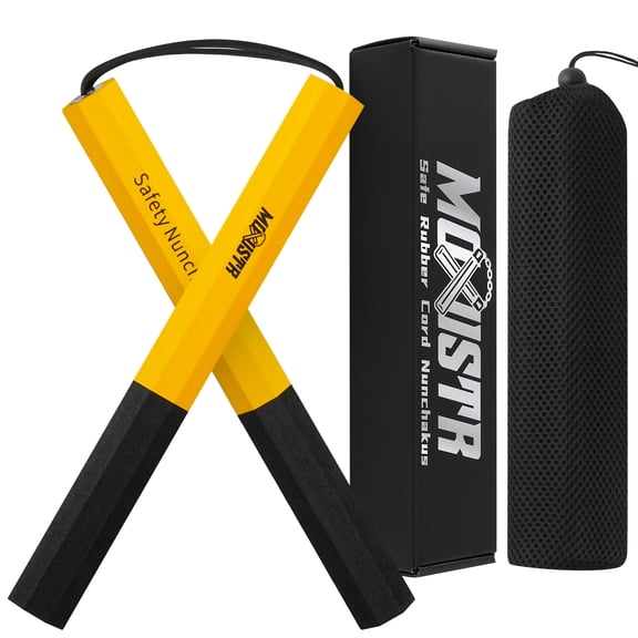 Safe Foam Rubber Cord Nunchakus Karate Upgraded for Beginners Practice and Training