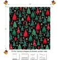 thumbnail image 2 of Shower Curtain Christmas, Holiday Shower Curtain Red Green Christmas Tree Snowflake Shower Curtain Sets Waterproof Polyester Fabric Machine Washable Home Farmhouse Decor Bathroom Curtain, 2 of 6