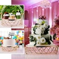 thumbnail image 5 of Efavormart 14" Round Metal Geometric Cake Stand Cake Riser with Glass Top Glossy Metallic Finish for Dessert Cupcake Pastry Candy Display Plate Event, Birthday Party, 5 of 11